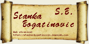 Stanka Bogatinović vizit kartica